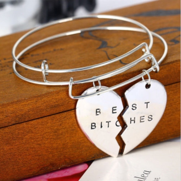 Jewelry - Silver Best Bitches Bracelet Set